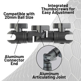 Bulletpoint detail of 20mm socket end showing compatibility advantage