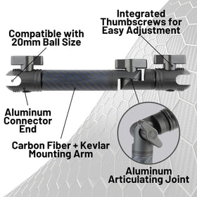 Bulletpoint carbon fiber and Kevlar texture detail illustrating light strength