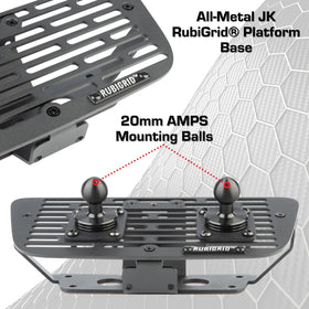 Bulletpoint RubiGrid 20mm ball mount detail showing secure connection benefit