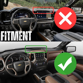 Bulletpoint RubiGrid installed on Silverado dash highlighting OEM-style integration