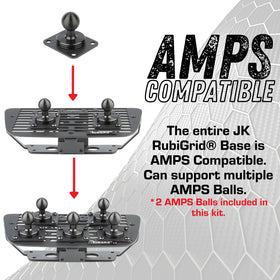 Bulletpoint RubiGrid mounting hardware laid out for straightforward installation benefit