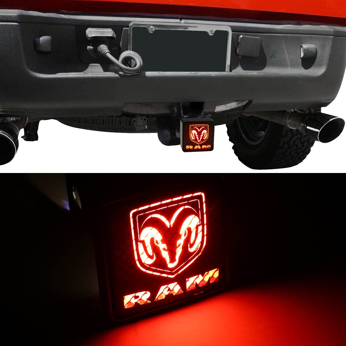 Bully installed on truck hitch demonstrating protected receiver and light