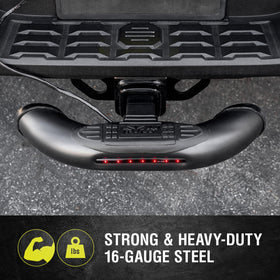 Bully side view mounted to truck receiver illustrating easy access benefit