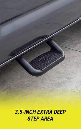 Bully lifestyle image of person using step for safer truck entry
