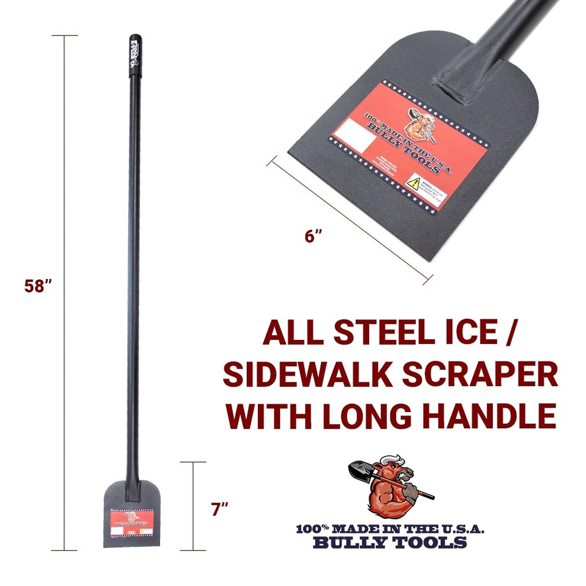 Bully Tools flat head close-up revealing solid 11-gauge steel and clean chipping edge