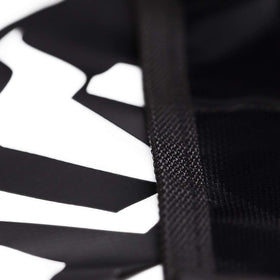 Bully close-up of reinforced PVC mesh and wide nylon edging showing durability