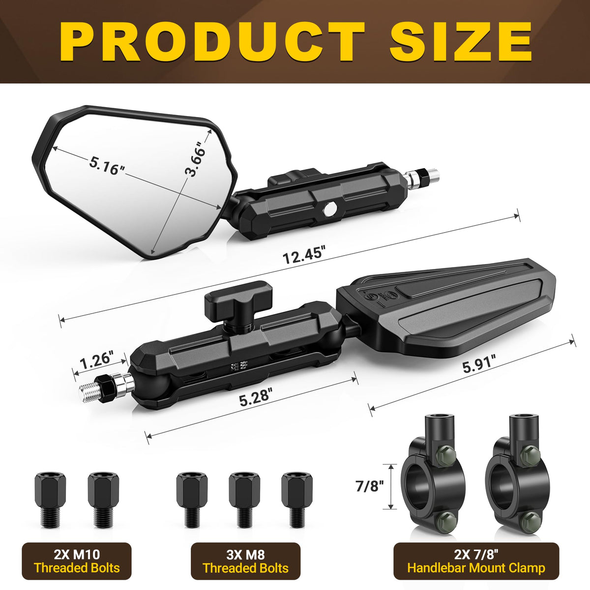 Bumbee included screws and 7/8" clamp organized for quick mounting