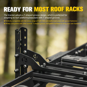 BUNKER INDUST bracket supporting awning in use showing reliable load distribution