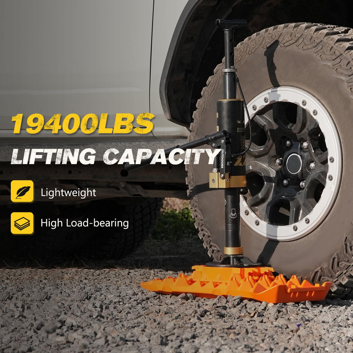 BUNKER INDUST double-ram detail highlighting extended lift capability