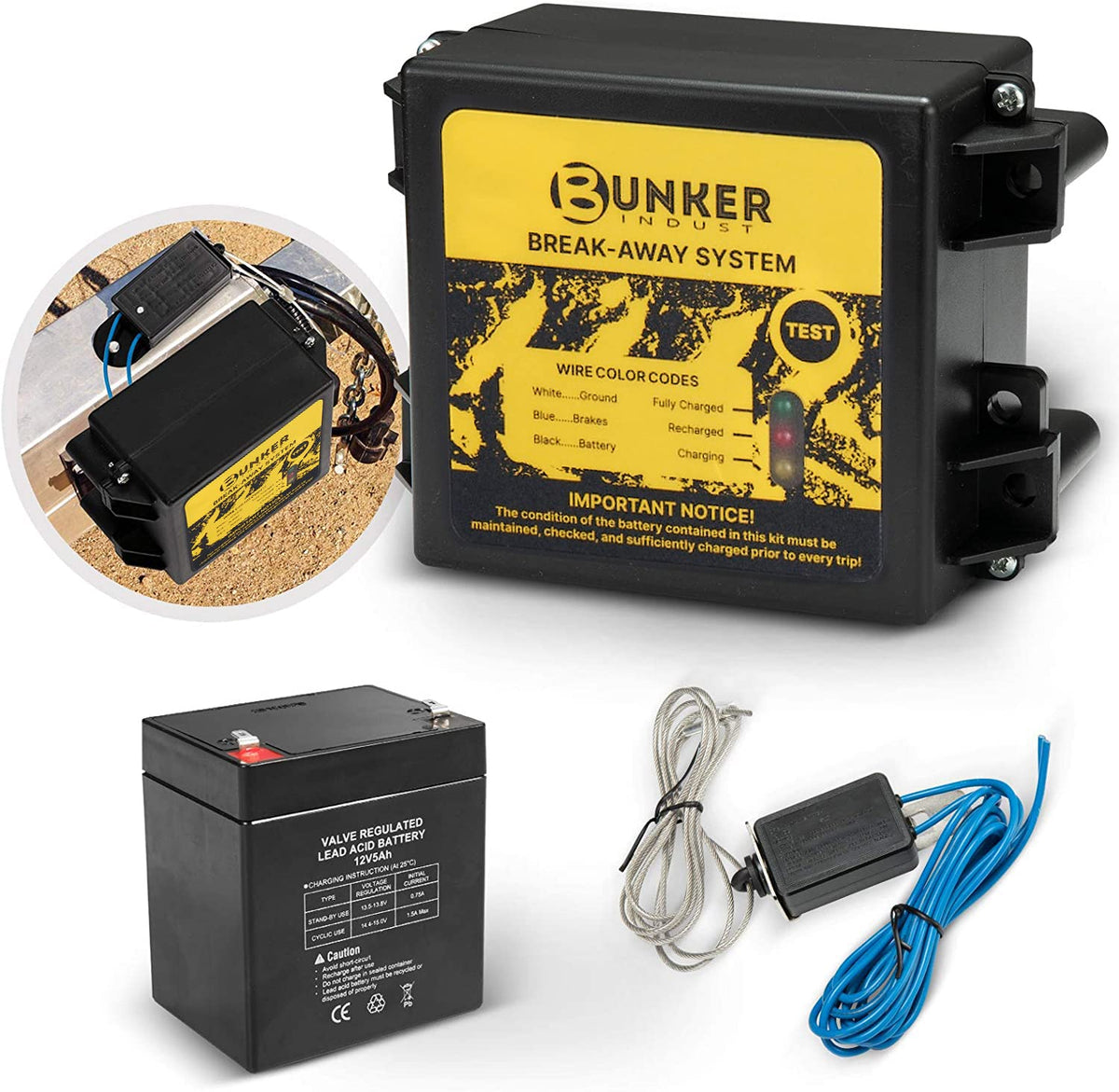BUNKER INDUST front unit view showing compact, weatherproof housing for safe mounting