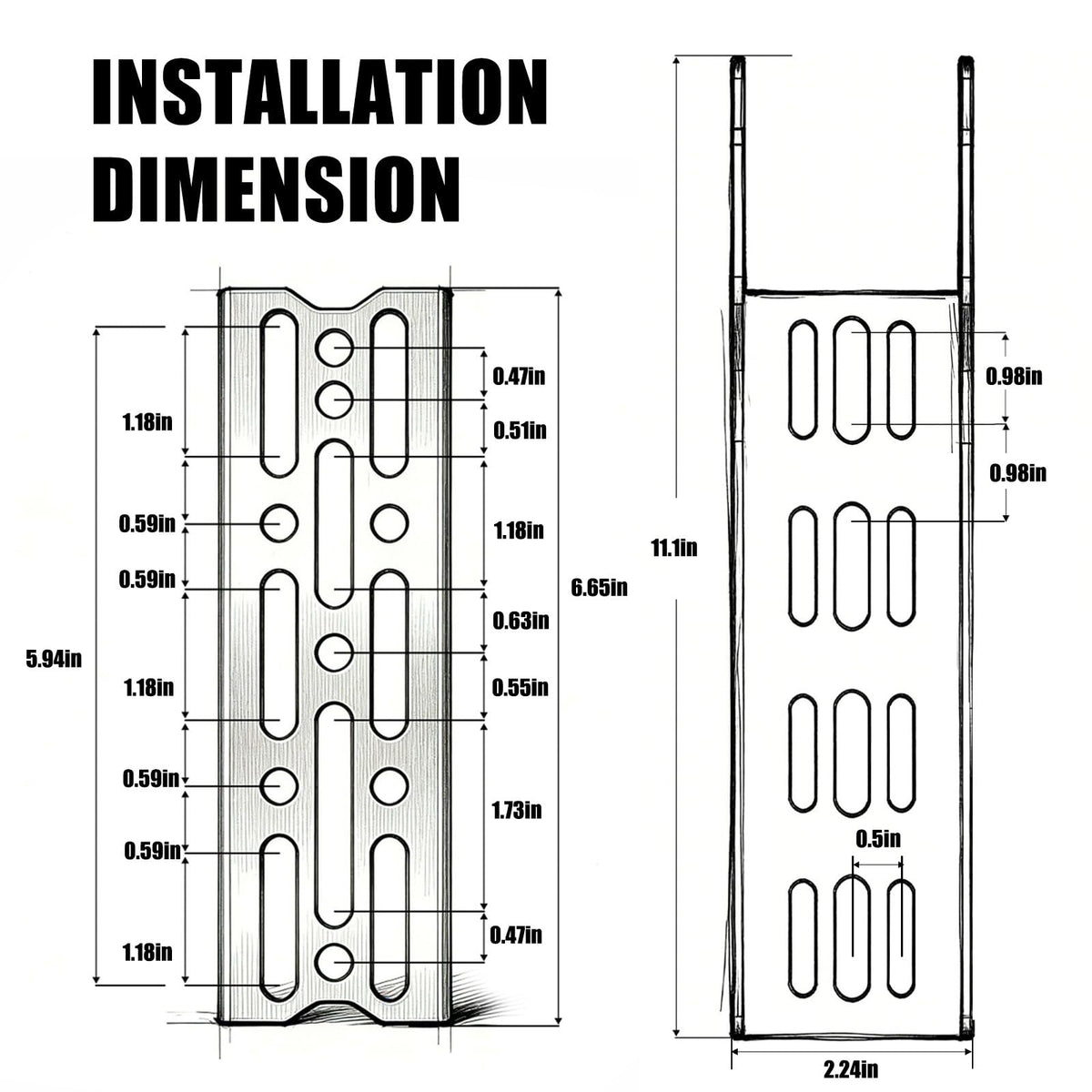 BUNKER INDUST mounting hardware and nylon spacers organized for fast installation