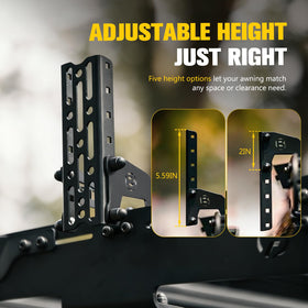 BUNKER INDUST brackets mounted to crossbar demonstrating stable roof-rack attachment