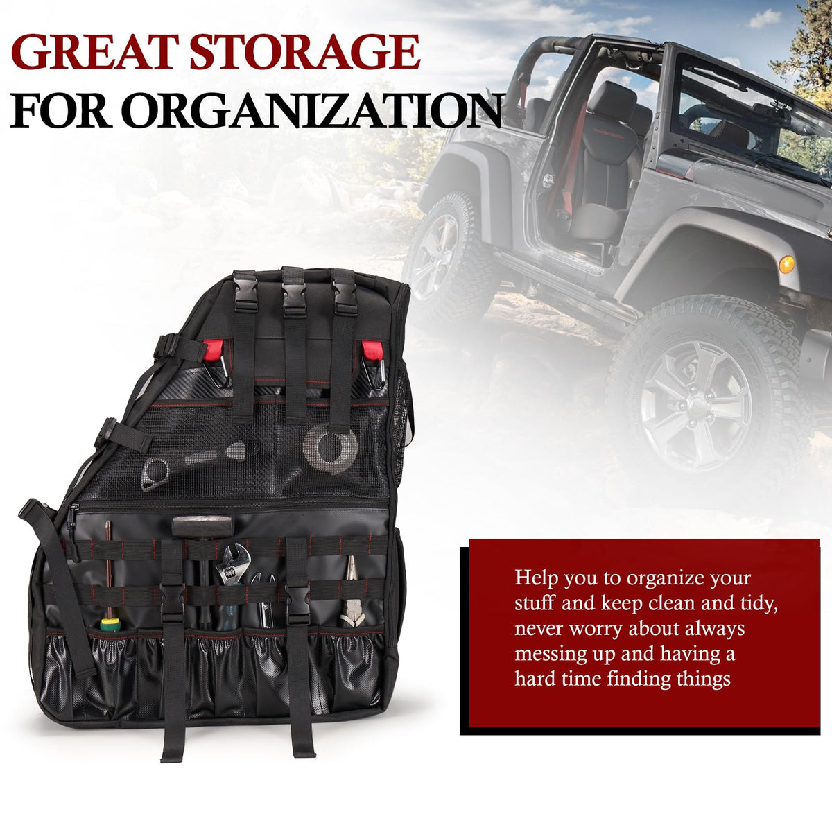 BUNKER INDUST converted to backpack for portable carrying on hikes