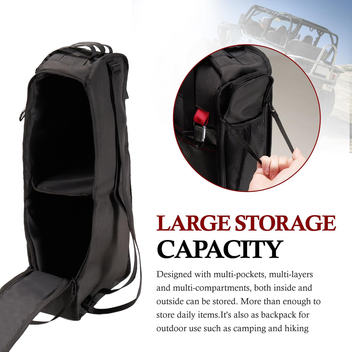 BUNKER INDUST open bag showing multiple pockets for neat tool storage