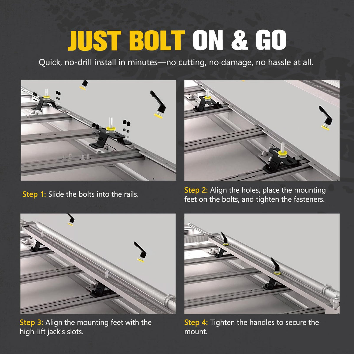 BUNKER INDUST mounted jack on vehicle roof in overlanding setup for ready recovery