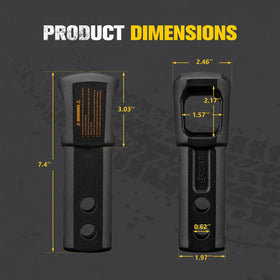 BUNKER INDUST side profile beside ruler showing compact size and weight advantage