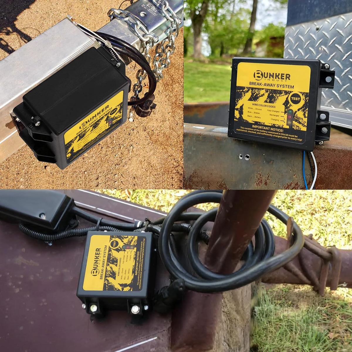 BUNKER INDUST wiring connections view demonstrating straightforward integration with brakes