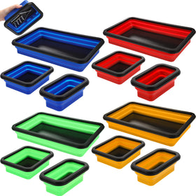Burbell front view of multicolor tray set showing organization benefit
