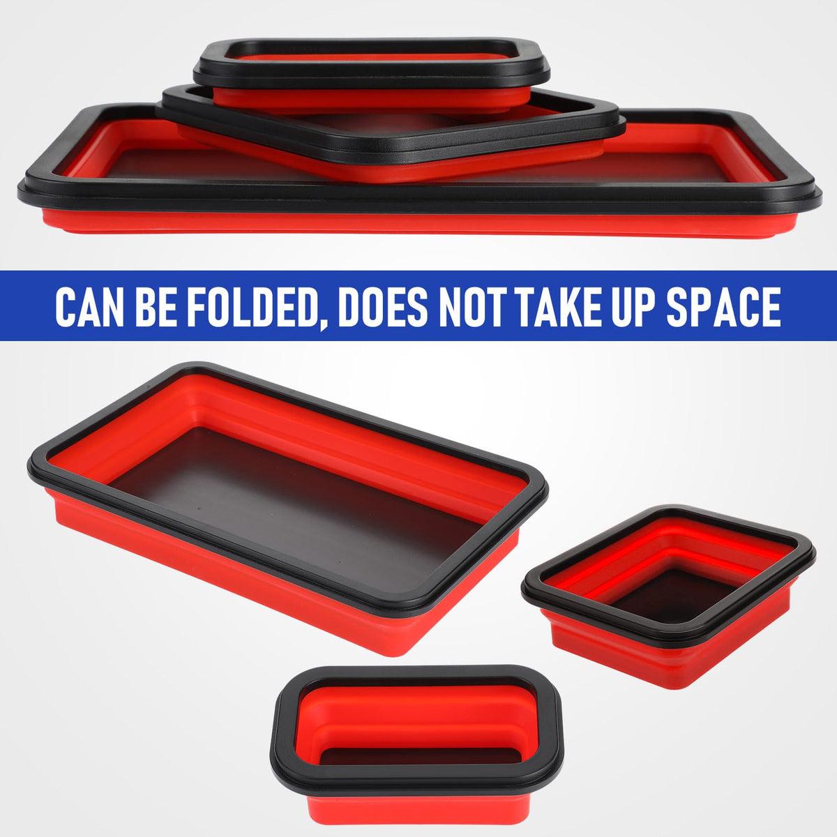 Burbell magnetic base stuck to toolbox for hands-free convenience