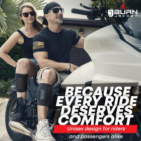 Burn Jacket Max in use on motorcycle showing real-world protection benefit