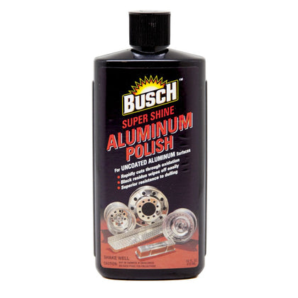 Busch Super Shine front label showing product and glossy results