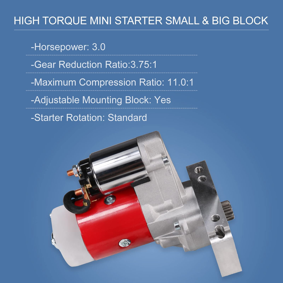 BUSIDN starter side profile with billet mounting block for precise alignment