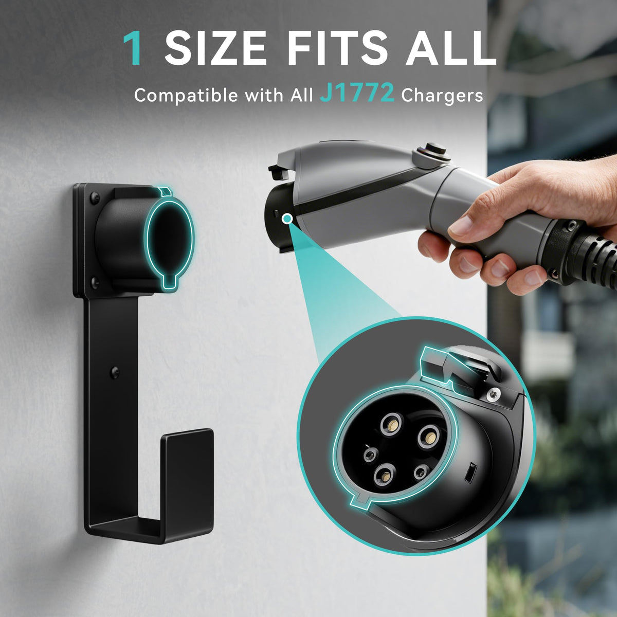 bussdis nozzle cradled on garage wall showing secure protection of connector