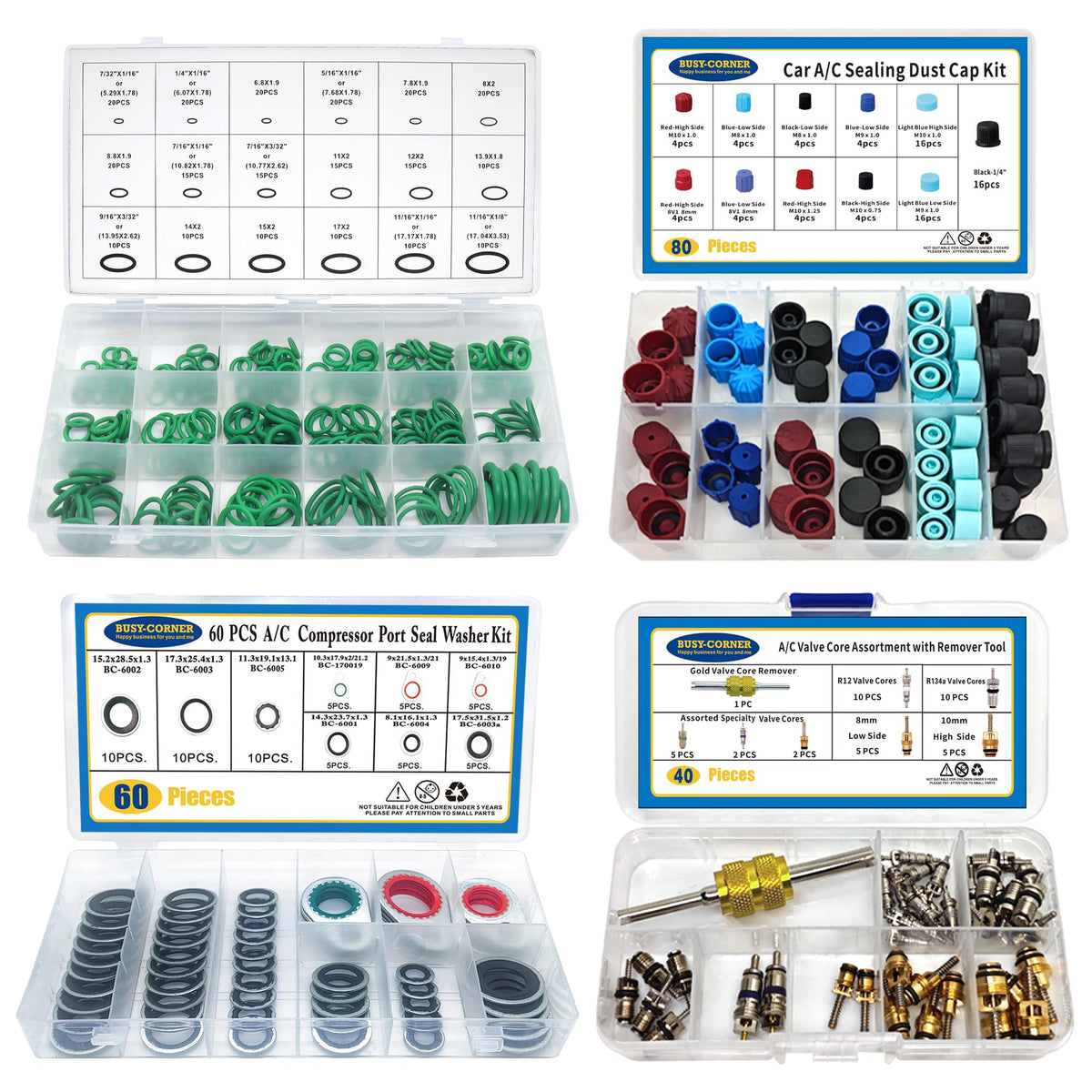 BUSY-CORNER kit front packaging showing organized boxes and parts for fast access