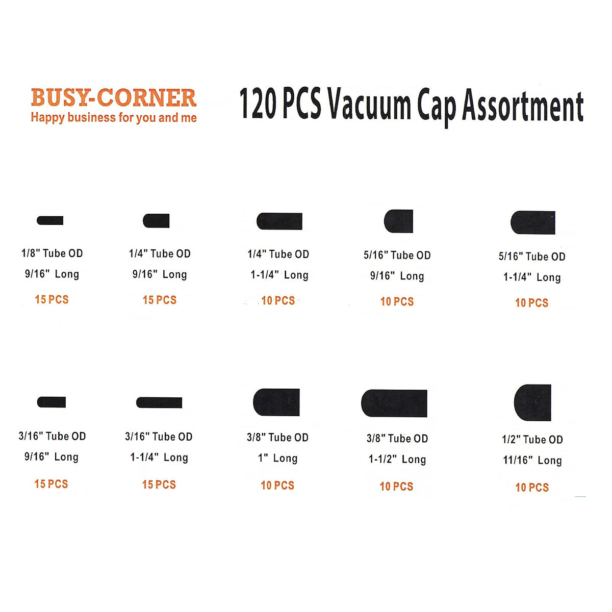 BUSY-CORNER open plastic case organized by labeled size for quick access