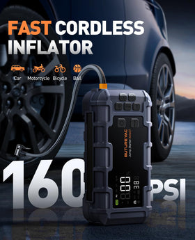 BuTure VAC inflator close-up on 3.3-inch display for precise pressure readings