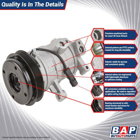 BUYAUTOPARTS compressor connection ports showing OEM-style hose compatibility