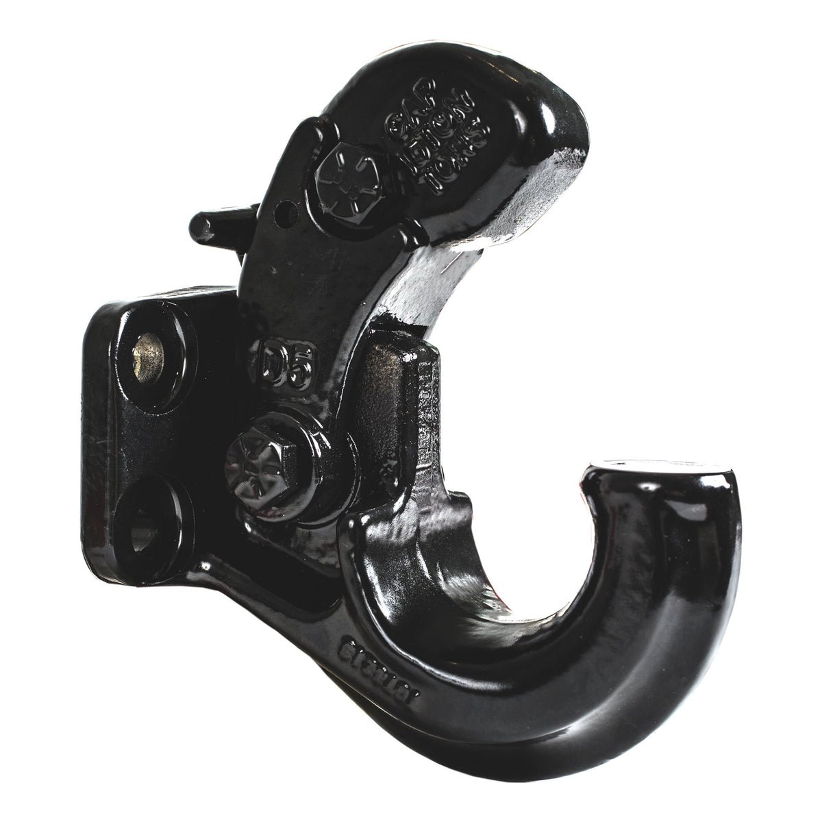 Buyers Products 10040 close-up of spring-loaded latch highlighting quick, secure engagement benefit