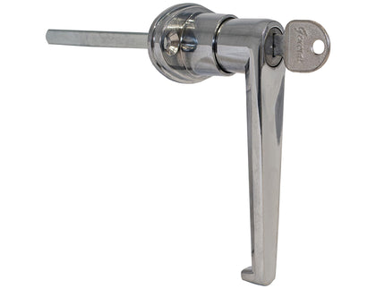 Buyers Products front view chrome L-handle showing secure locked position