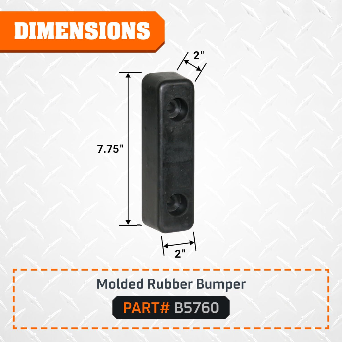 Buyers Products bumper installed on trailer preventing impact damage