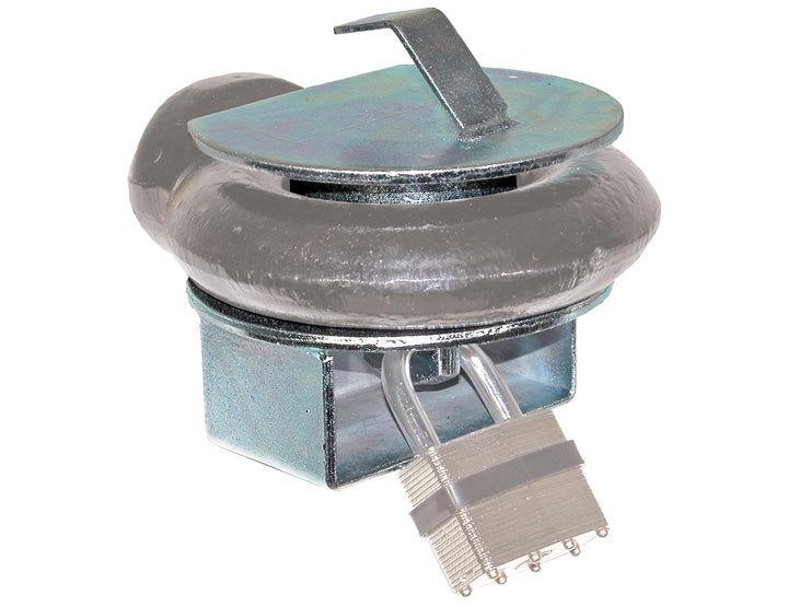 Buyers Products BDL253 front view showing zinc-plated finish and solid steel body for longevity