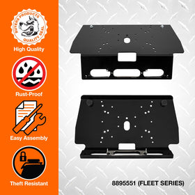 Buyers Products mounted on Ford F-150 roof using OEM brake light holes, protects cab sheetmetal