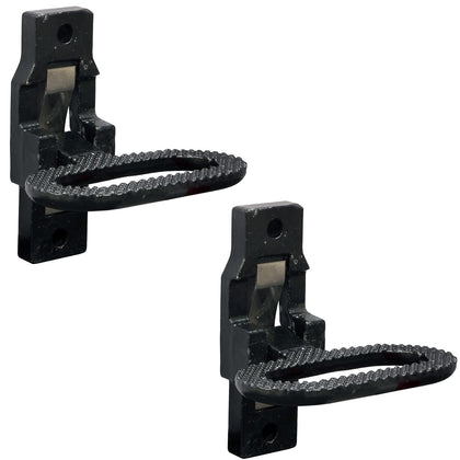 Buyers Products front view of folding step and handle showing mounting and profile benefit