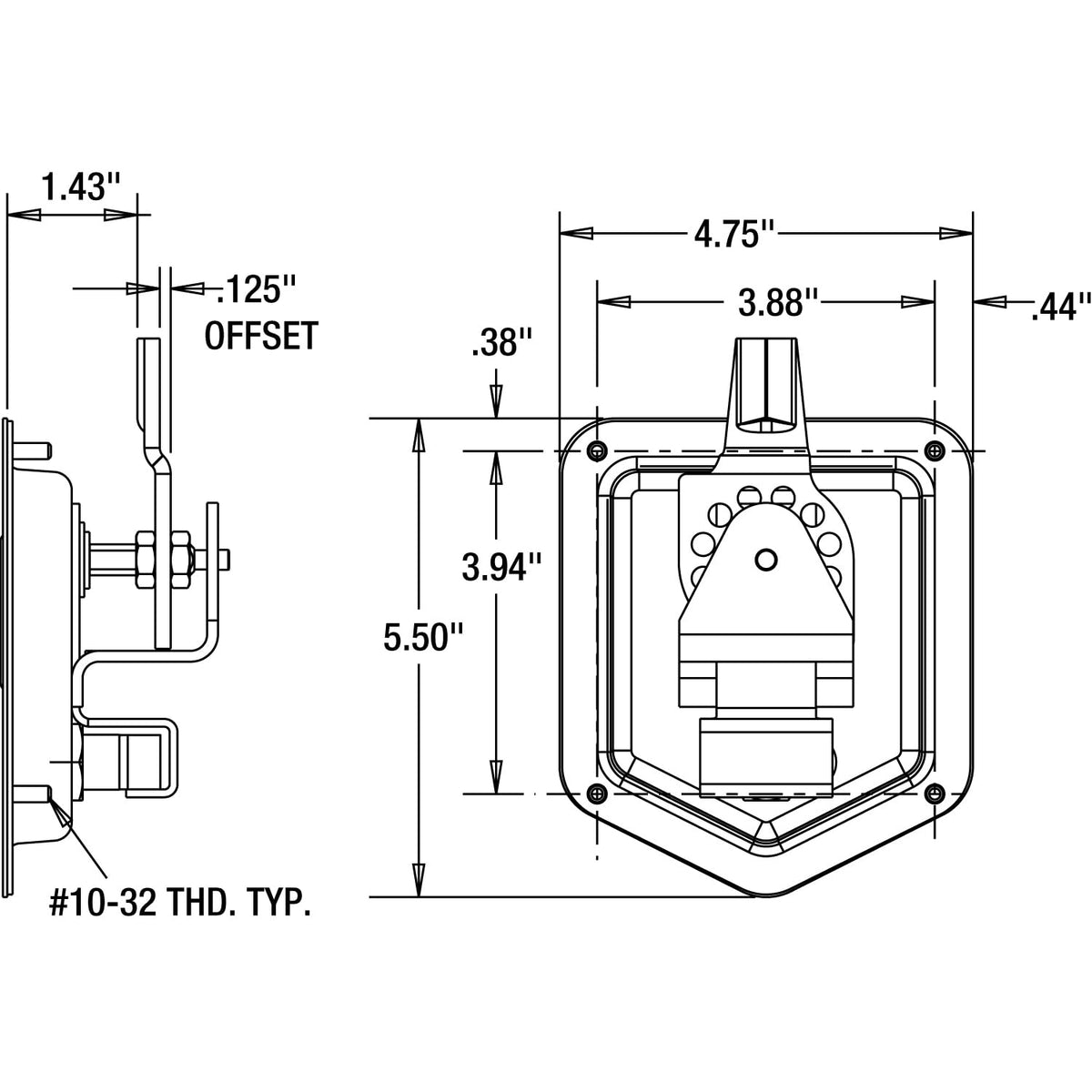 Buyers Products L8816 close-up of adjustable cam and gasket, water-tight protection