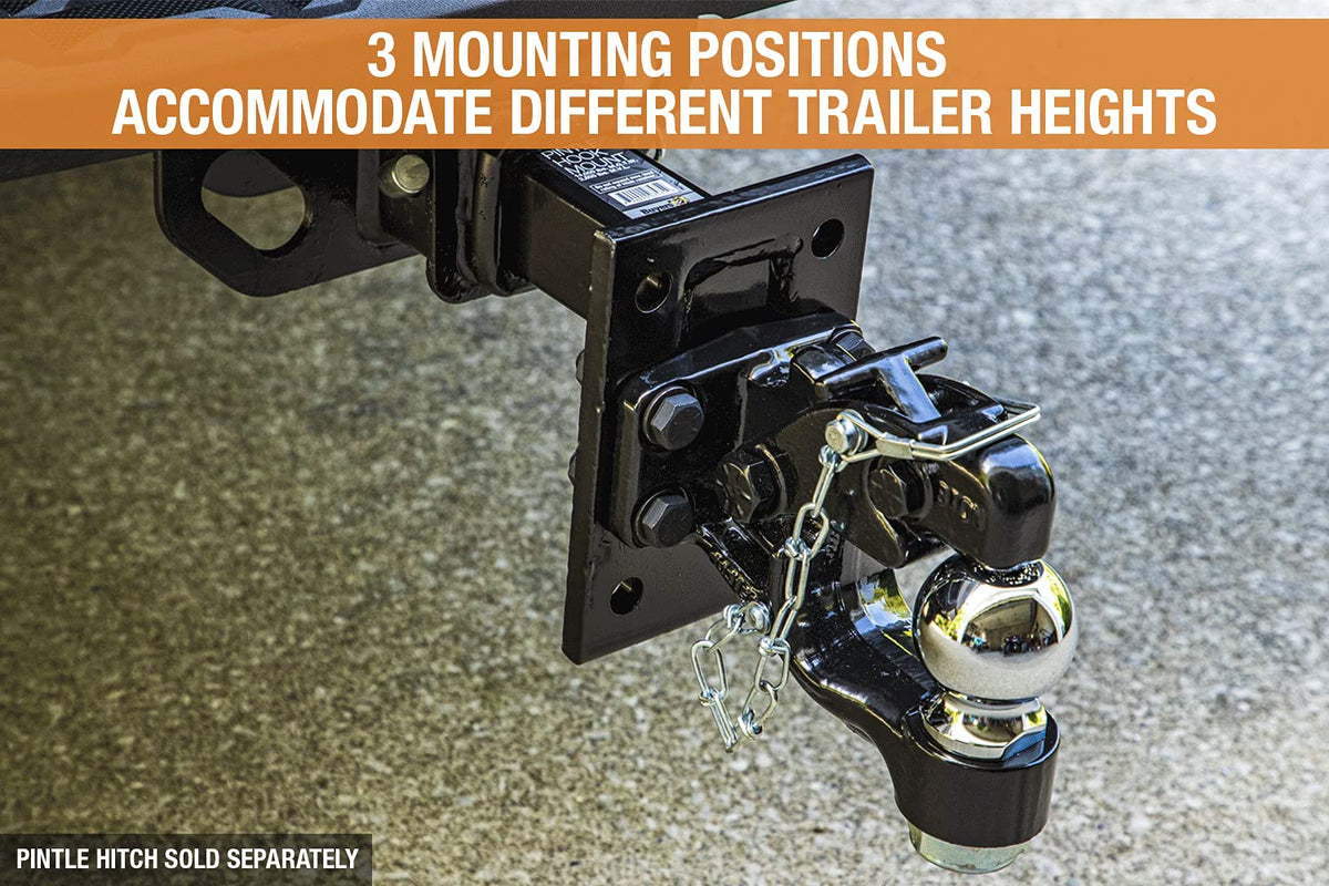 Buyers Products PM87 installed on truck demonstrating stable towing readiness