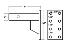 Buyers Products close-up of PM87 mounting plate showing bolt holes and fitment