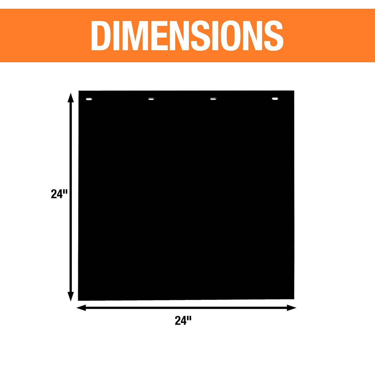 Buyers Products mud flap size shown with tape measure for fit verification
