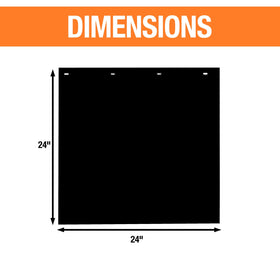 Buyers Products mud flap size shown with tape measure for fit verification