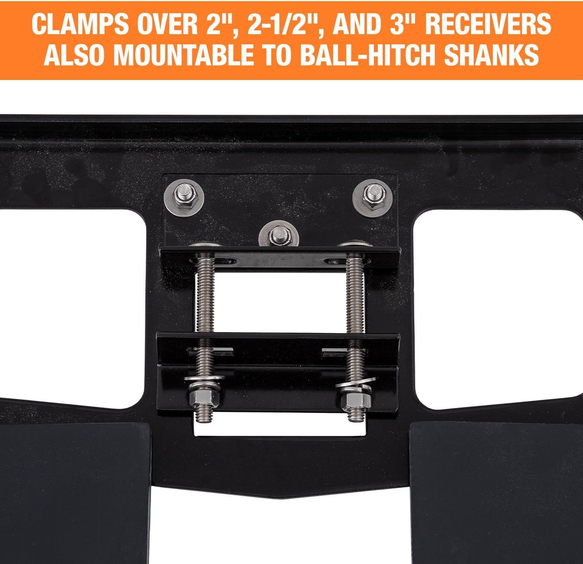 Buyers Products safety chain cutouts visible for easy towing access
