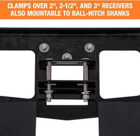 Buyers Products safety chain cutouts visible for easy towing access