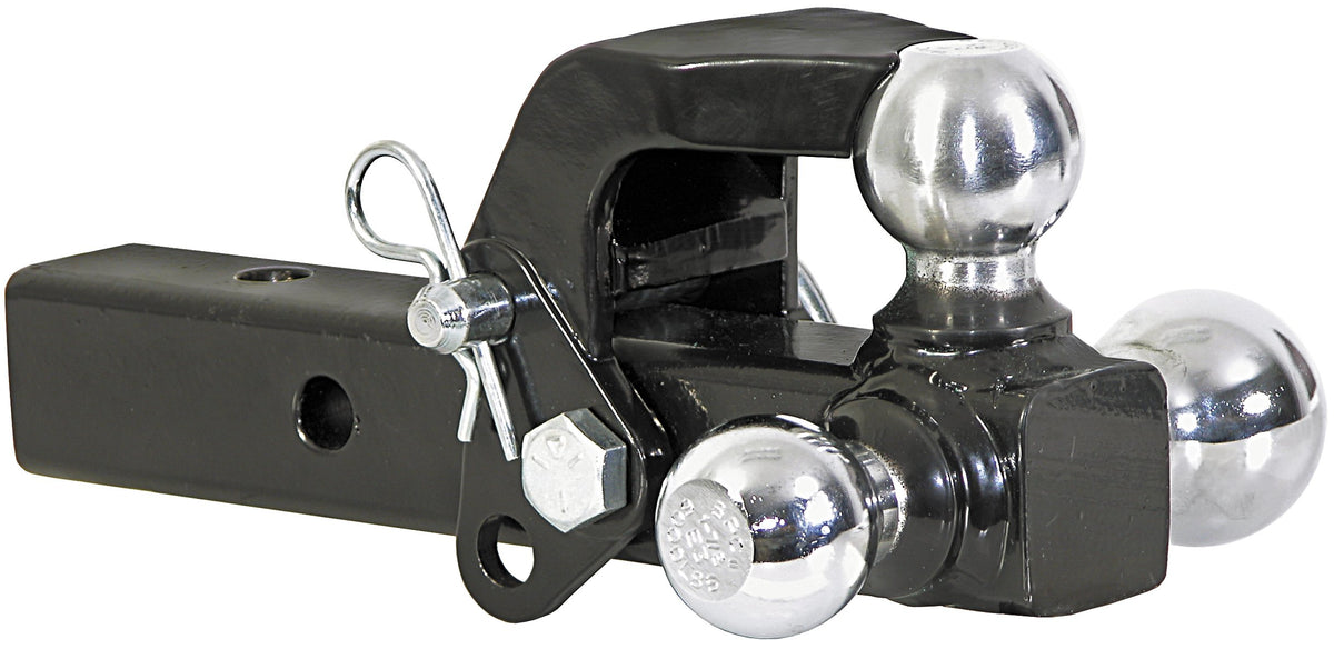 Buyers Products tri-ball front profile showing all three balls and hook, simplifies towing