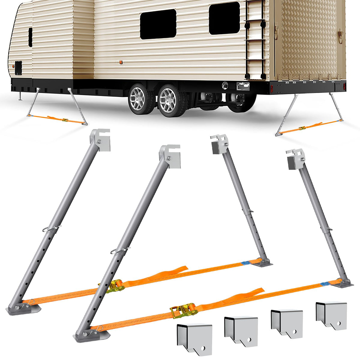 BuyGoe front packaging showing full stabilizer kit and included parts for quick setup