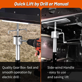 BuyGoe packaging with two stabilizers crank socket and RV bubble level included