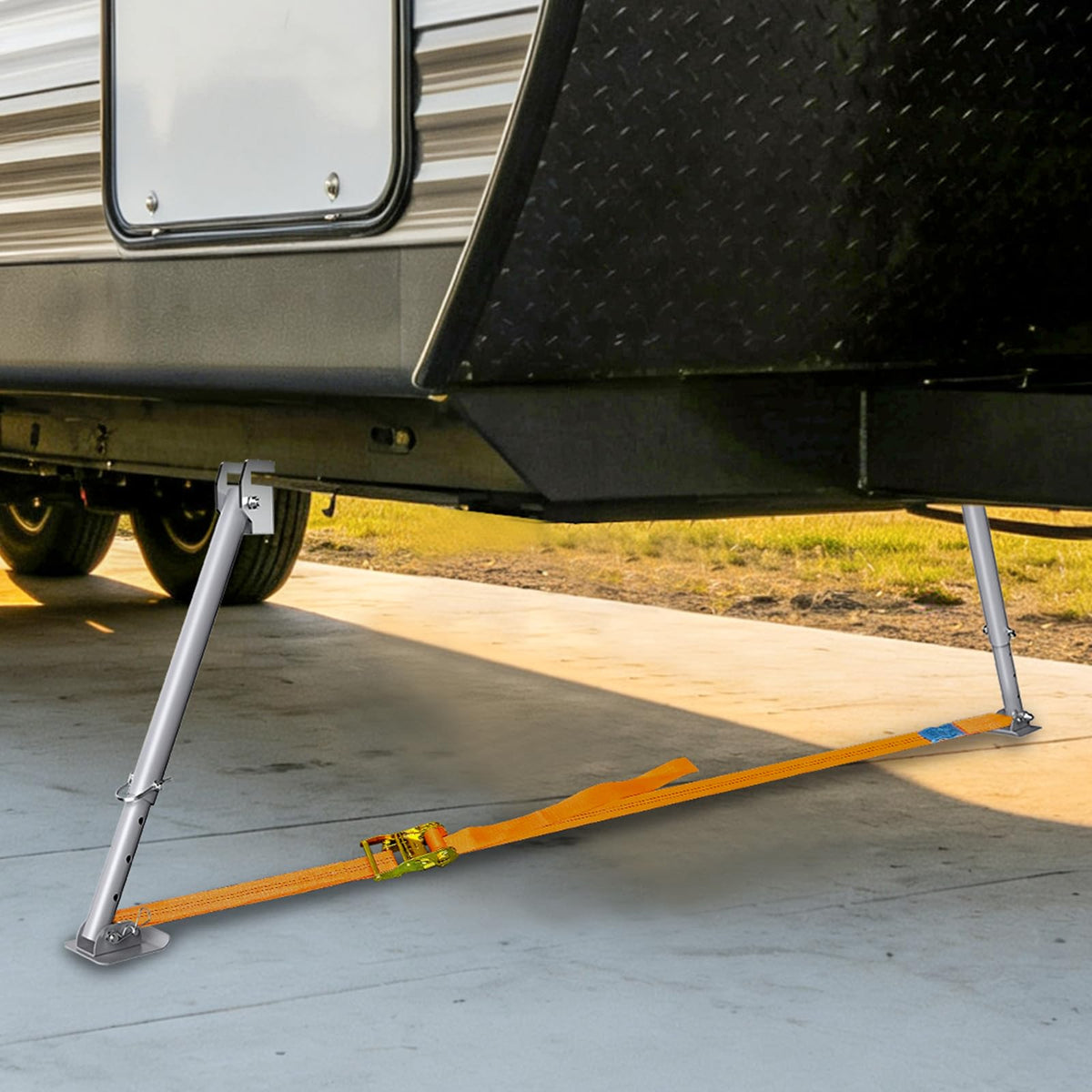 BuyGoe slotted I-beam connector detail illustrating easy non-weld mounting and stability