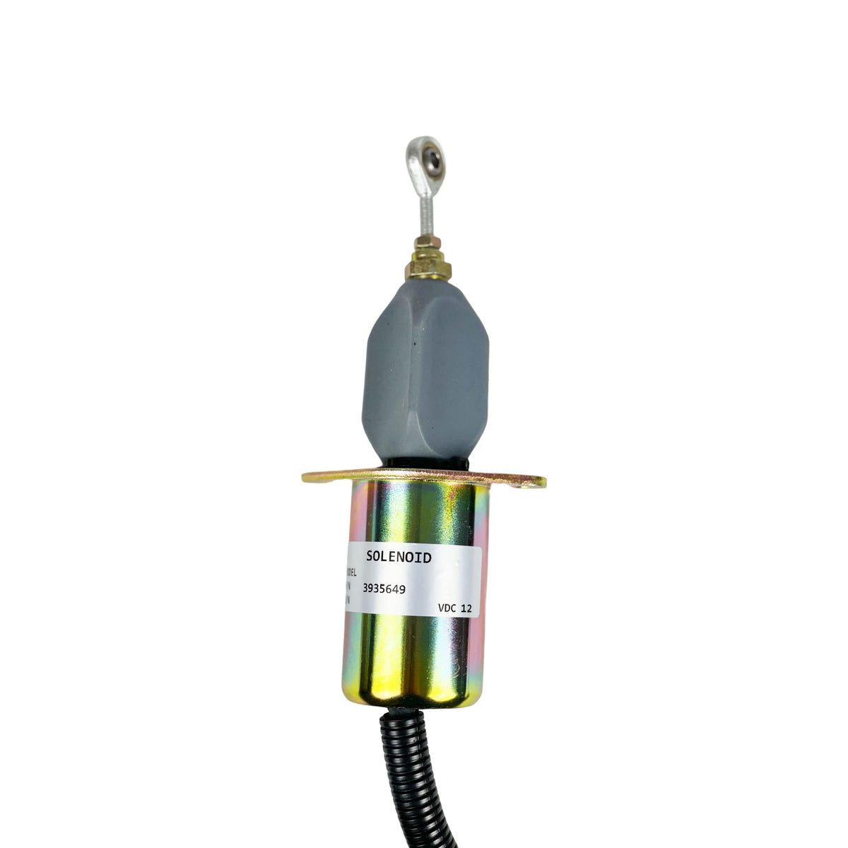BUYMACHINERYPARTS solenoid next to ruler for size comparison and installation planning