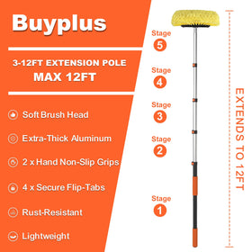 Buyplus lifestyle scene on driveway showing efficient exterior cleaning